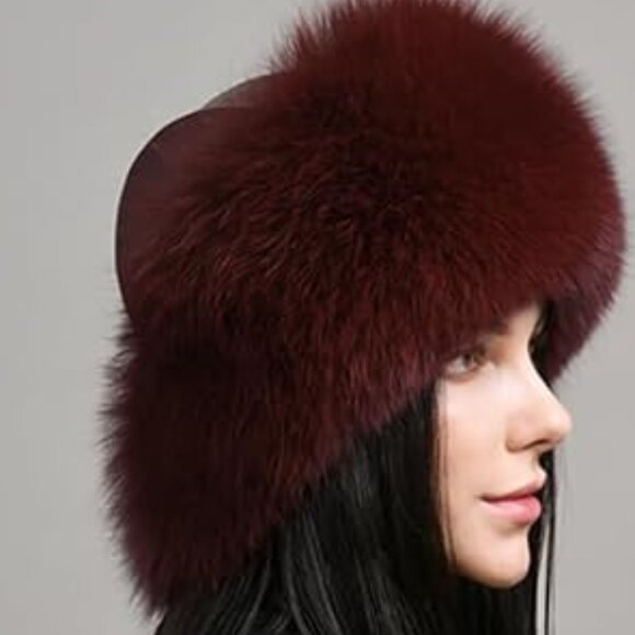 Women Real Fox Fur Hat - Picture 2 of 5